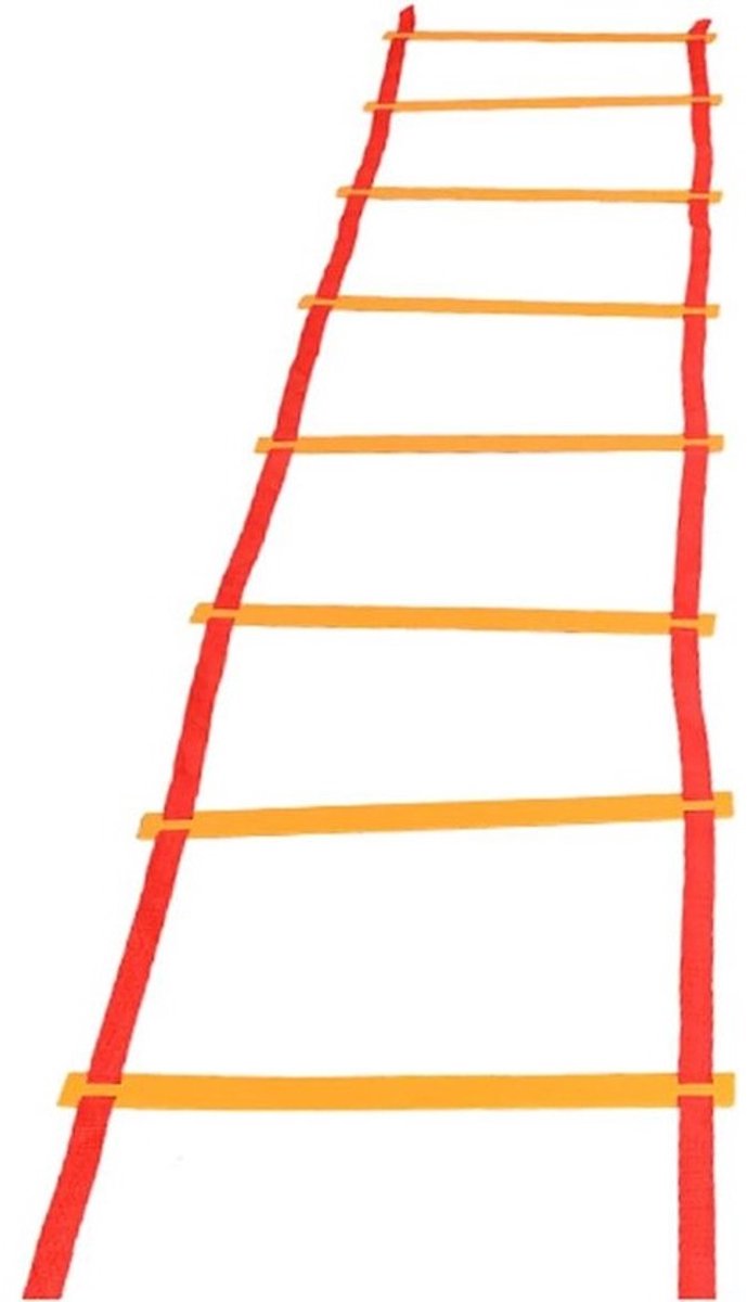 Snelheidsladder - Trainingsladder - Sporttraining Verbeteren - Duurzaam PP Materiaal - 6 Meter - Rood en Geel