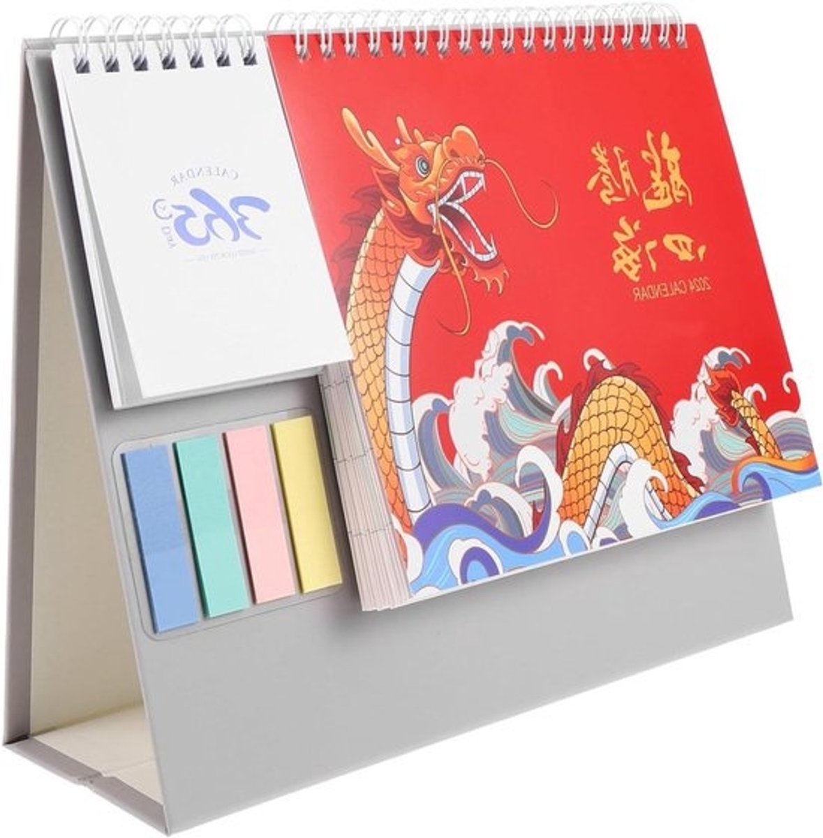 Bureaukalender Papier - Staande Kalender Maandkalender - Afspraken Plannen - Spiraalbinding Bladwijzer - 24 x 20 cm - Meerdere Kleuren