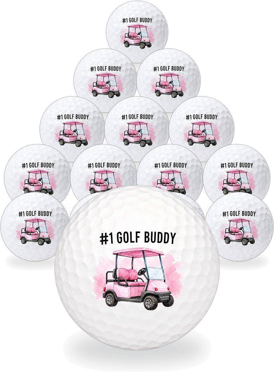 Golfballen Golf Buddy Roze - Vriendschap Golf Cadeau - 15 stuks - Wilson - Bedrukte Golfballen
