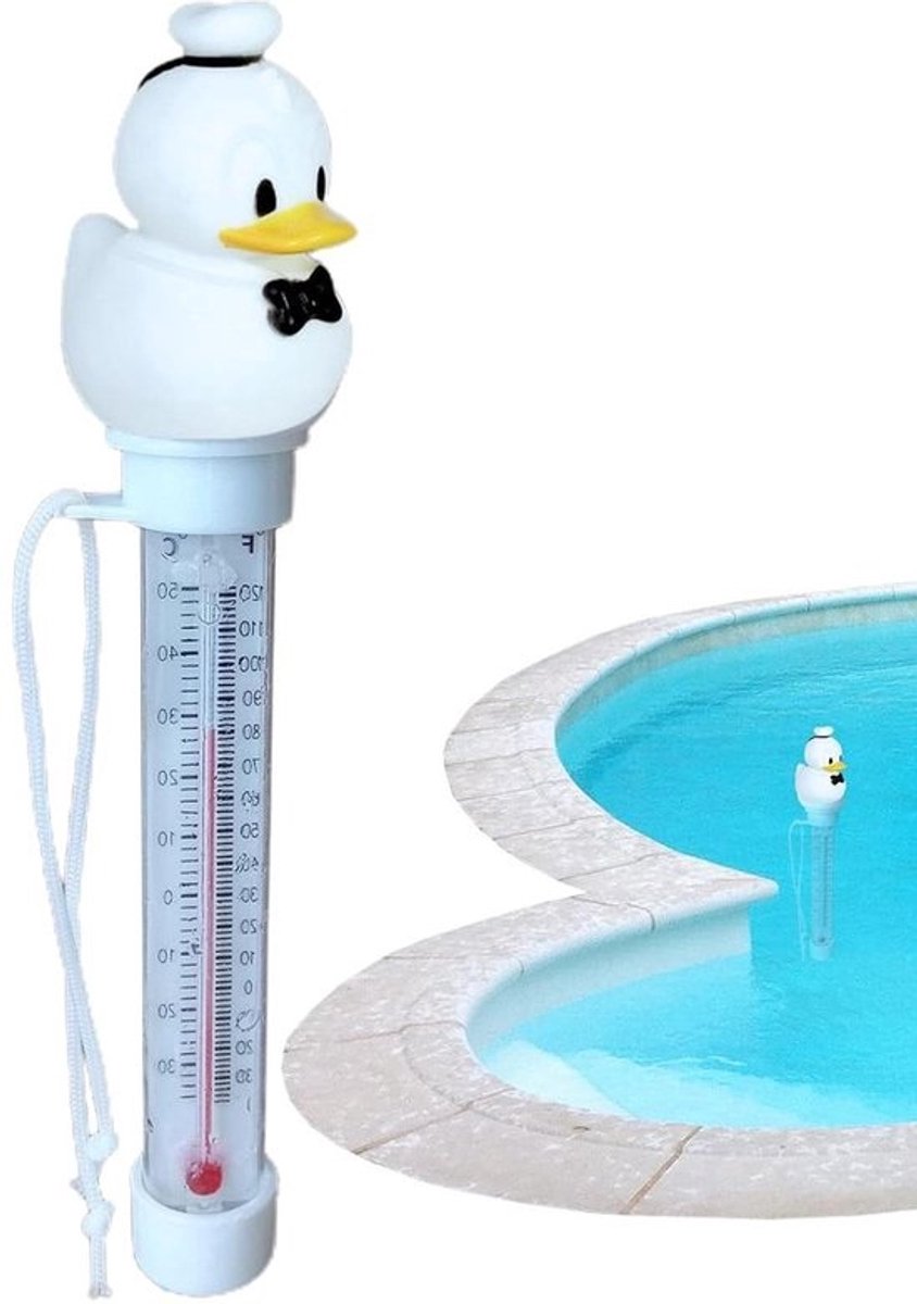 Zwembad Temperatuurmeter - Badthermometer Drijvend - Water Temperatuur Meten - Duidelijke Afleesbare Display - 21 Centimeter - Geel