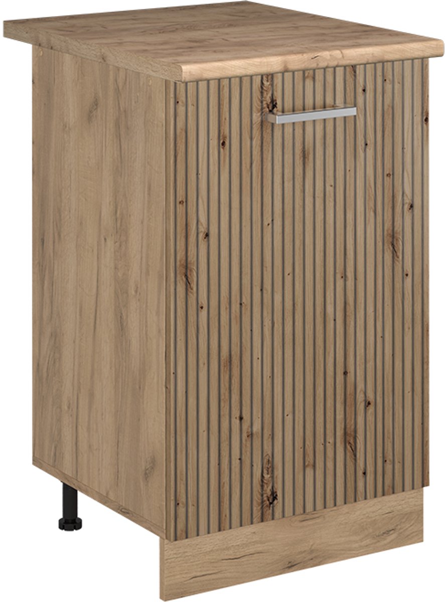 Vicco Keukenonderkast R-Line, Artisanaal eiken/Goudkleurig Eiken, 50 cm goudkleurig eiken werkblad