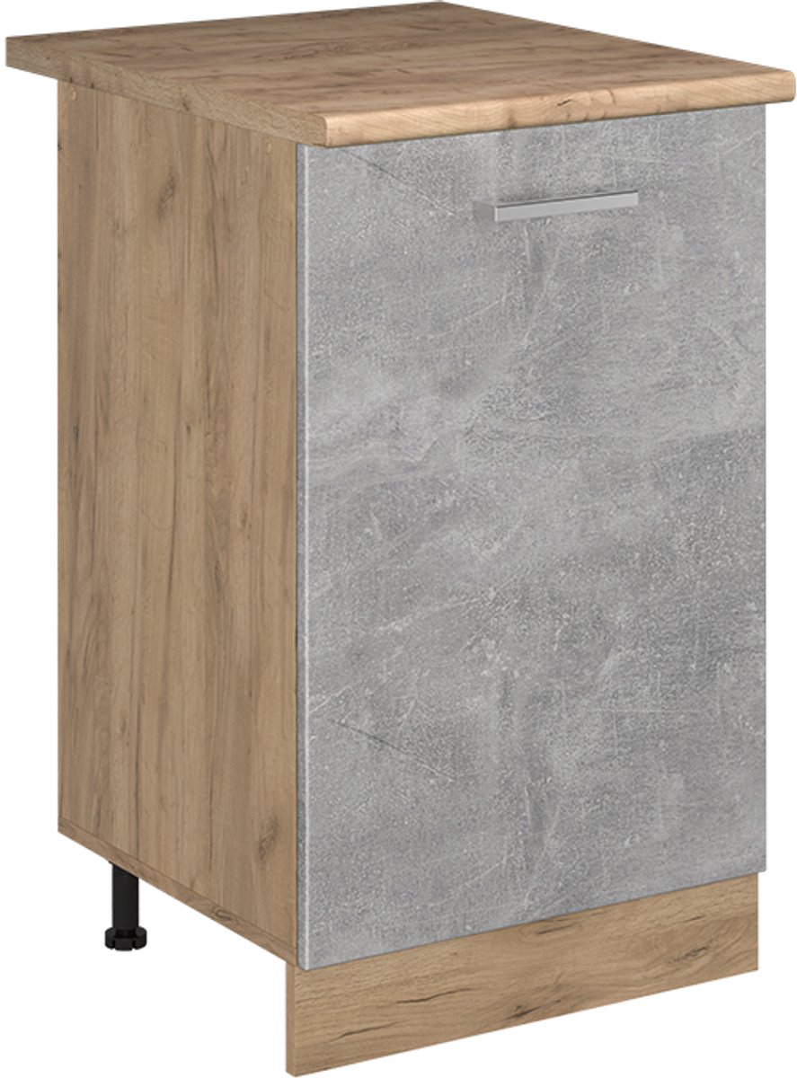 Vicco Keukenonderkast R-Line, Beton/Goudkleurig Eiken, 50 cm goudkleurig eiken werkblad
