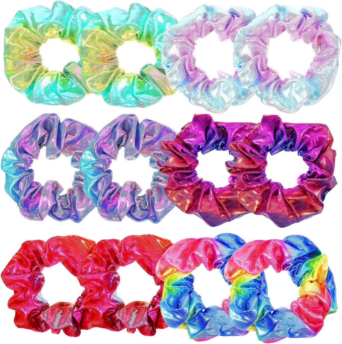 Set van 12 satijnen haarelastiekjes, elastische haarscrunchies voor vrouwen, zacht en rekbaar haarsieraad, perfect cadeau voor meisjes en dames, ideaal voor dagelijks gebruik en speciale gelegenheden