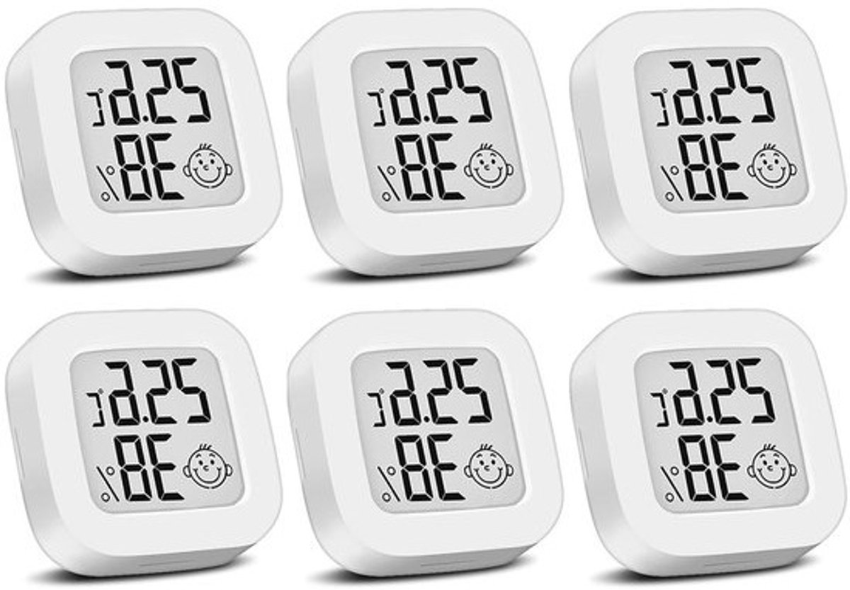 Digitale Hygrometer & Thermometer Binnen Meetapparaat Mini LCD Display Set (6 Stuks)