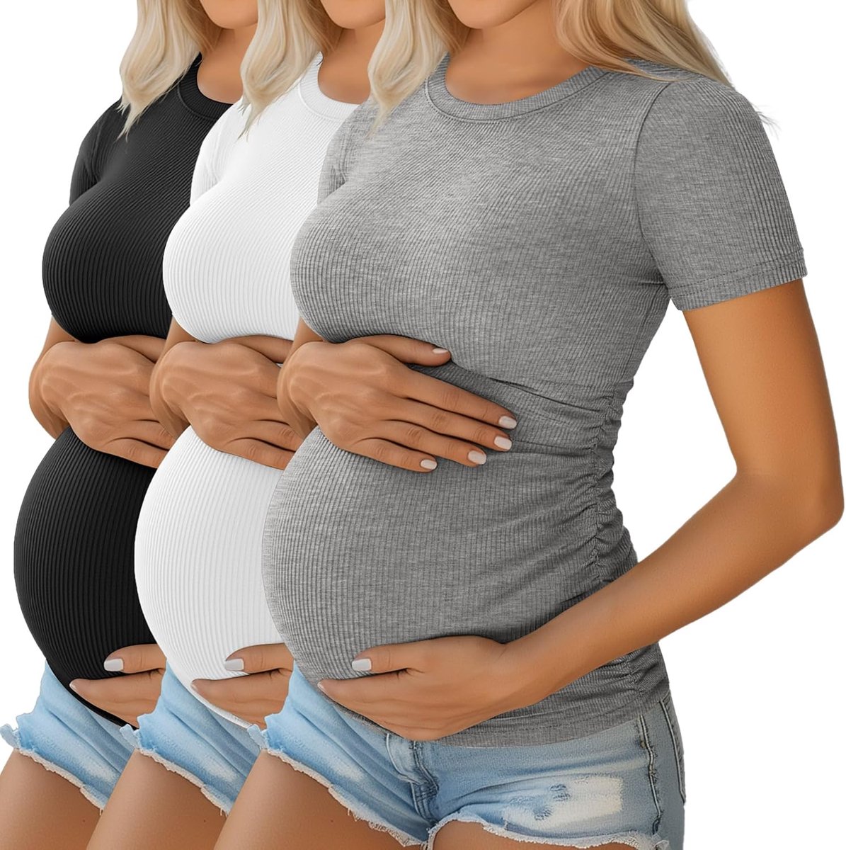 3 Pack Vrouwen Zwangerschap Shirts