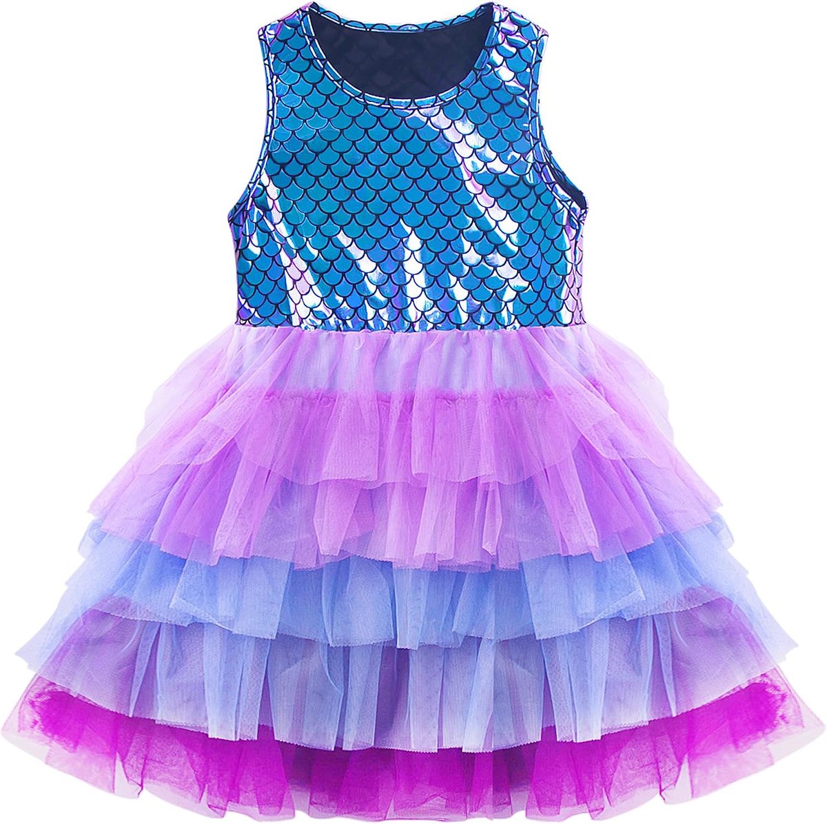 jurken voor meisjes kinderen mousseline zeemeermin kinderjurken prinsessen kostuum glitter tule rok mouwloos/lange mouw tule jurk lente zomer herfst bruiloft feest meisjes jurk, 3-8 jaar