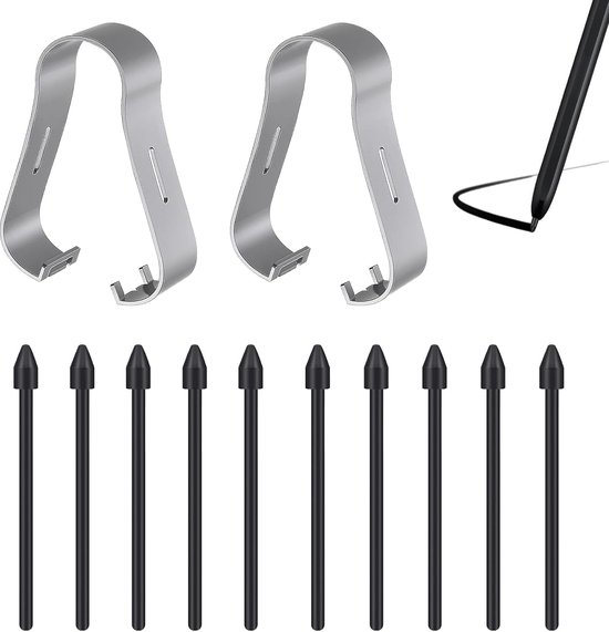 Verpakking met 12 punten voor Samsung, reservepunten voor S Pen, compatibel met Samsung Galaxy Tab S8/S8 Plus/S8 Ultra/S7/S7+Plus/S7 FE/S6/S6 5G/S6 Lite, incl. 2 reservegereedschappen, zwart — afbeelding 5