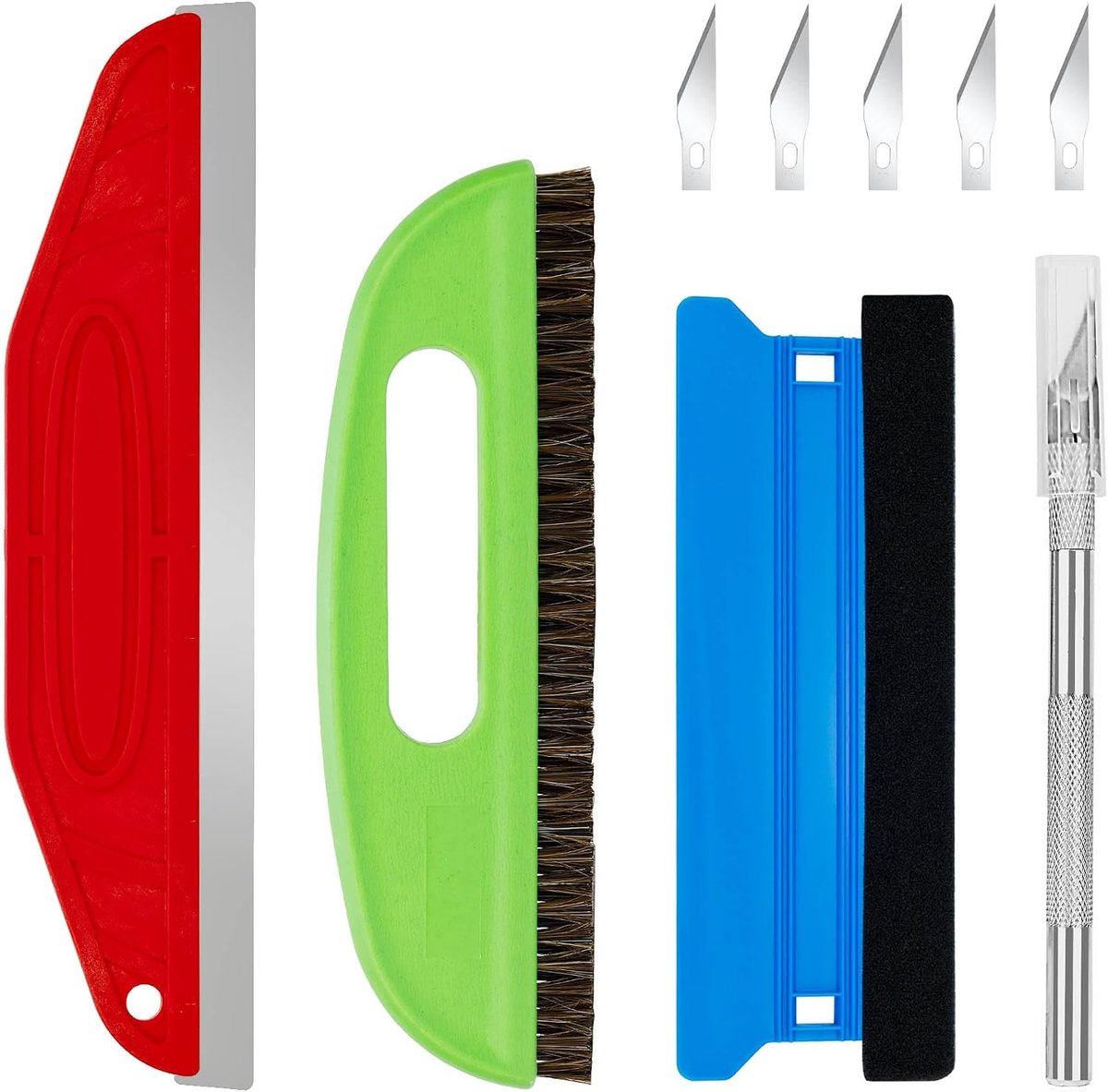 Behangplakgereedschap, zeer efficiënte behanginstallatie, behang gladder met 30 cm rechte geleiderand, 27 cm behangplakborstel, 21 cm rakel