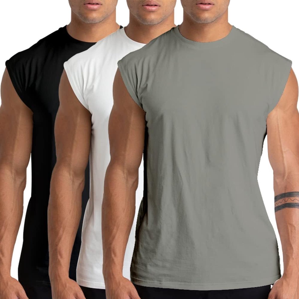 1, 3 of 5 stuks katoenen sportschooltanktops voor heren, mouwloze workoutshirts, atletische spiershirts, geschikt voor training en bodybuilding, sportieve stijl