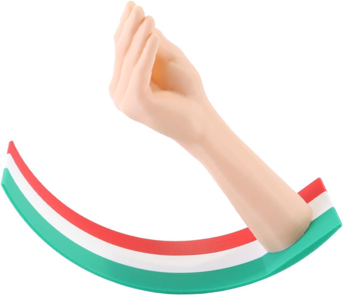 Italiaanse handbeweging, 3D-geprint artistiek ornament, bijzondere Italiaanse cultuur, decoratie van beige handen voor op de tafelplank van het thuiskantoor