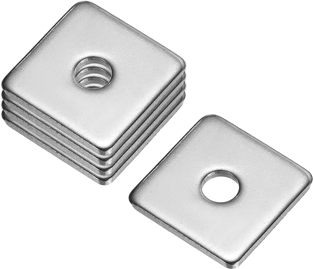 Vierkante sluitringen, 5 stuks M5 x 20 x 20 x 2 mm, 304 vierkante sluitringen van roestvrij staal, platte plaat, afstandhouders voor hardware bevestiging