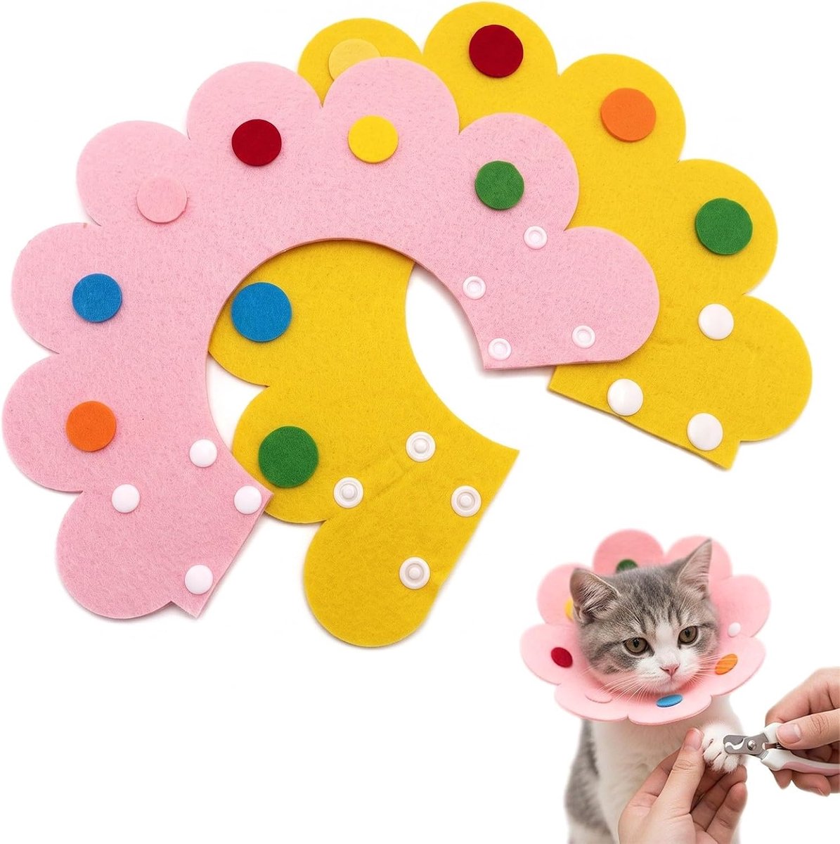 zacht, voor na de operatie, lekbescherming en anti-bijt, verstelbare beschermkraag voor katten en kleine honden, 2 stuks