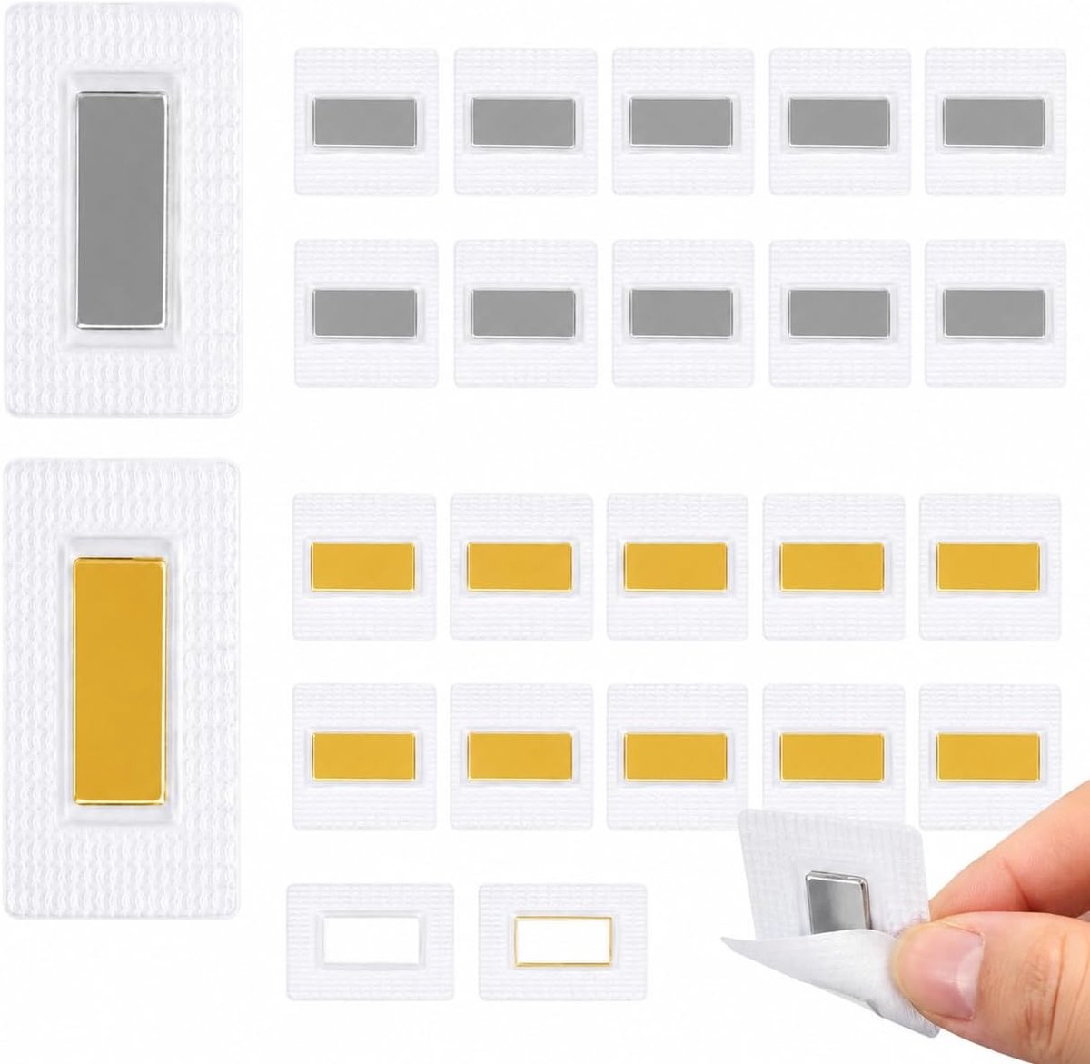 20 stuks magneten om in te naaien, magneetband om in te naaien, magnetische knopen om op te naaien, onzichtbare magneetknopen, sterke magneetsluiting voor tassen, kleding, stof en gordijnen