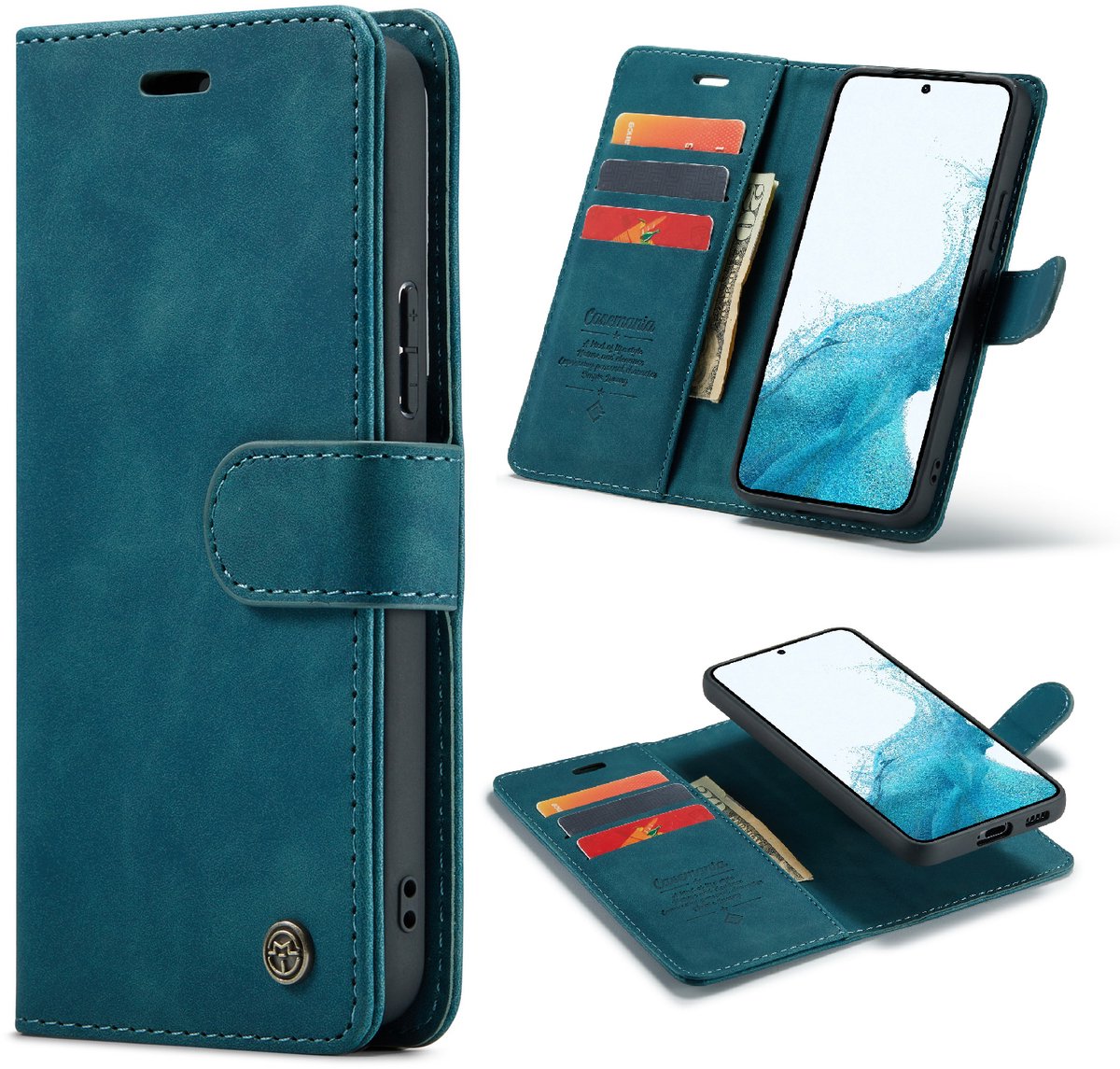 Casemania Hoesje Geschikt voor Samsung Galaxy S26 FE - Emerald Green - 2 in 1 Magnetisch Afneembare Book Case - Portemonnee Telefoonhoesje met Pasjeshouder