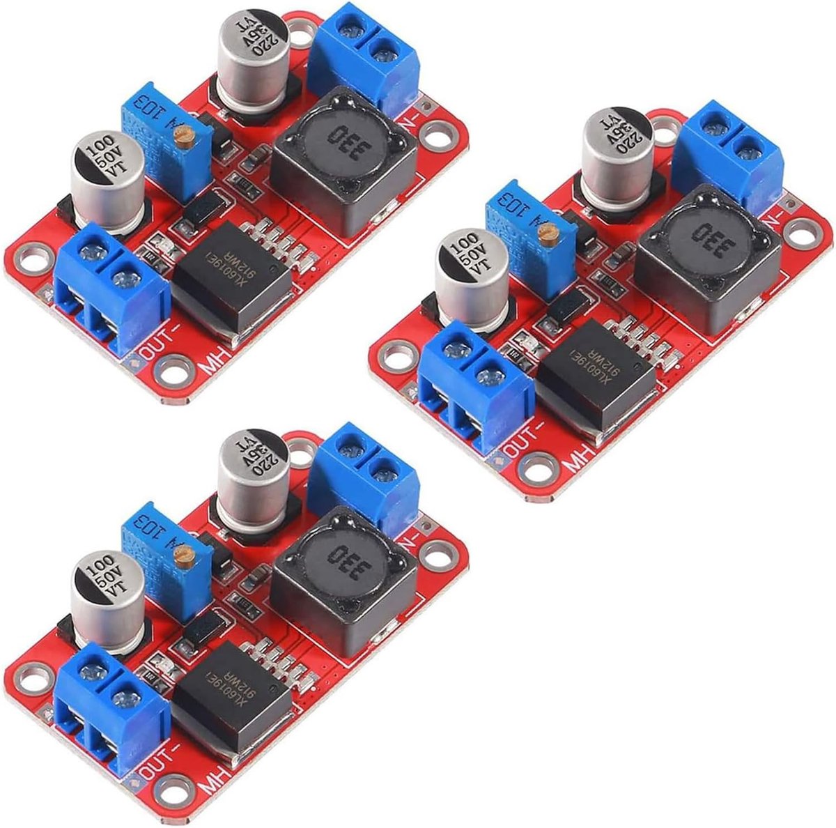 5A Step Up DC Binghe Module 3 stuks XL6019 Step Up 5V 12V Module dc Step Up Booster Module XL6019 DC DC boostvoeding Geschikt voor industriële besturing