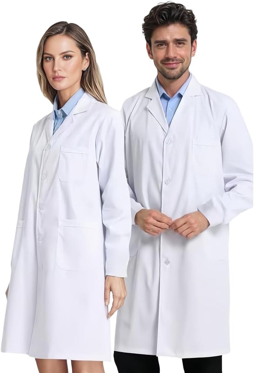 laboratoriumjas, laboratoriumjas, wit, laboratoriumjas, medicijnen, wit, voor dames, geschikt voor studenten, laboratorium, verpleegsters, cosplay-jurk, maat XL