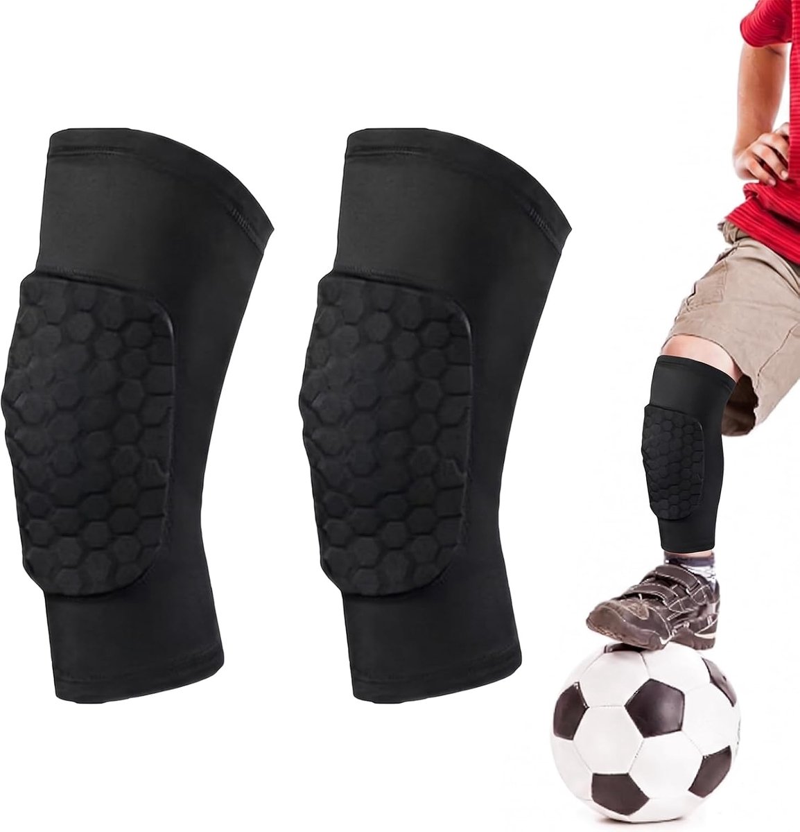 scheenbeschermers kinderen voetbal S - mini scheenbeschermers voetbal heren en kinderen - ademend antislip lichte scheenbescherming voor jongens meisjes - scheenbeschermers training zwart