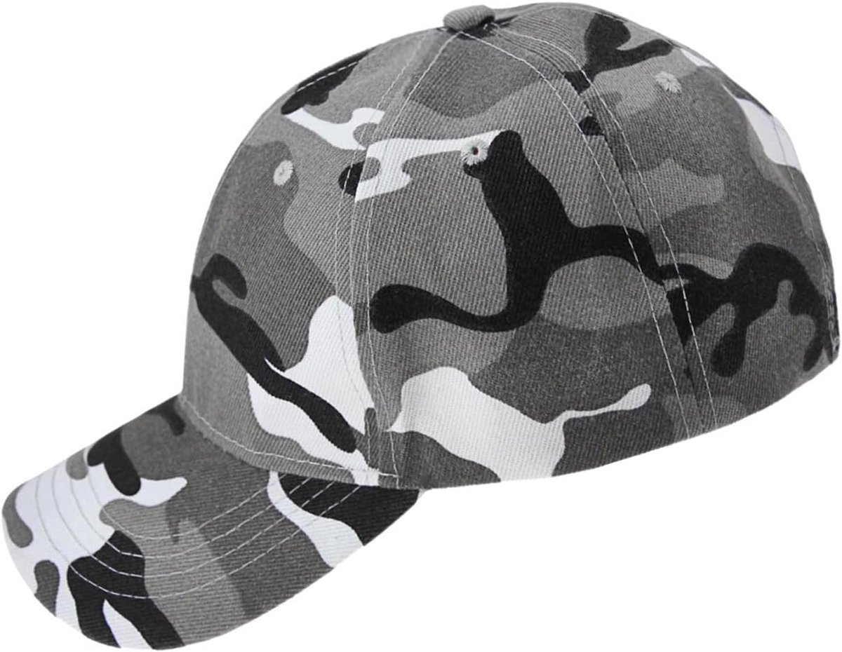 baseballpet, legerjongens, militaire soldaten, zonnehoed, uniseks, camouflage, verstelbare buitenhoed voor jacht, sport, kamperen, vissen, reizen, tennis, golf, outdoor-activiteiten (grijze