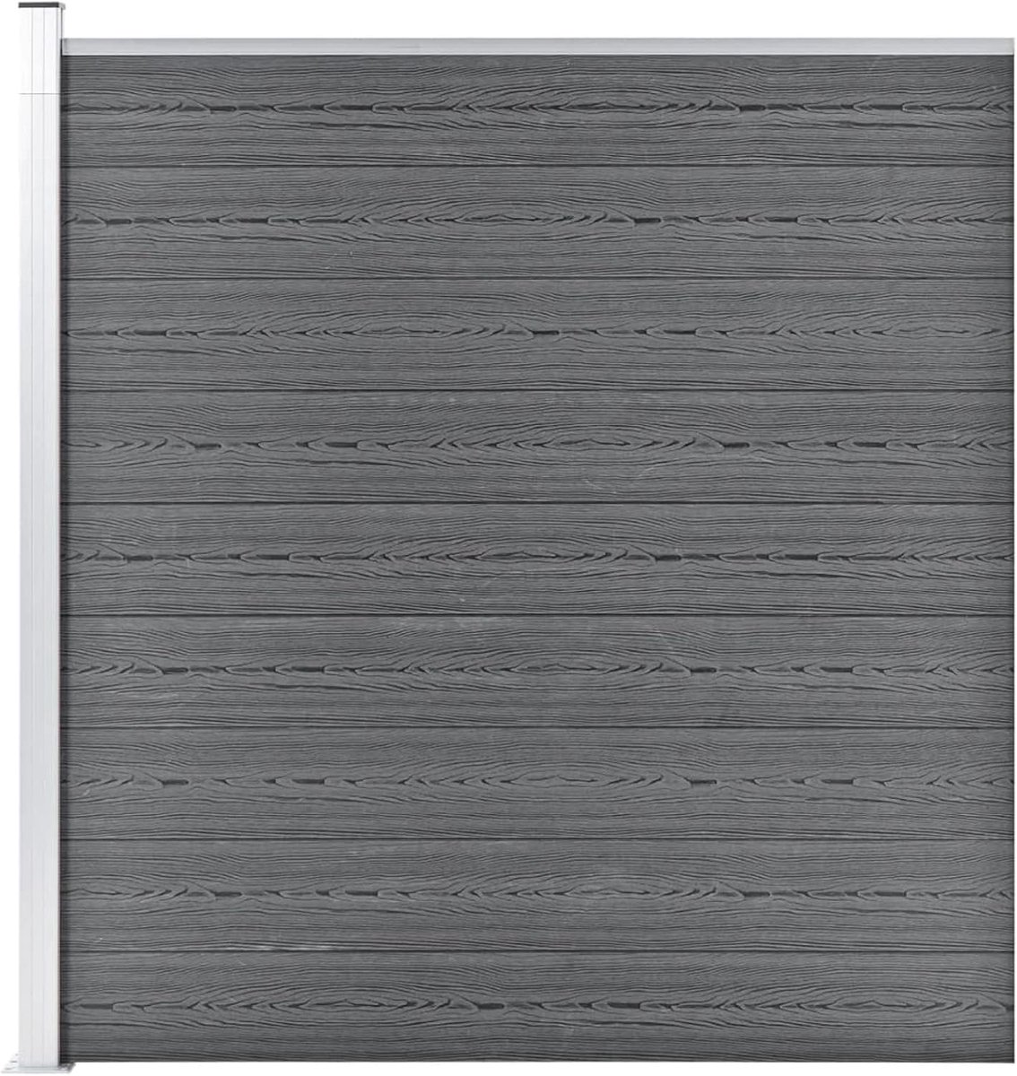 Hekpaneel van WPC 175 x 186 cm grijs, ijzerwaren, afsluitingen en hekken, hekelementen (SPU:49069)