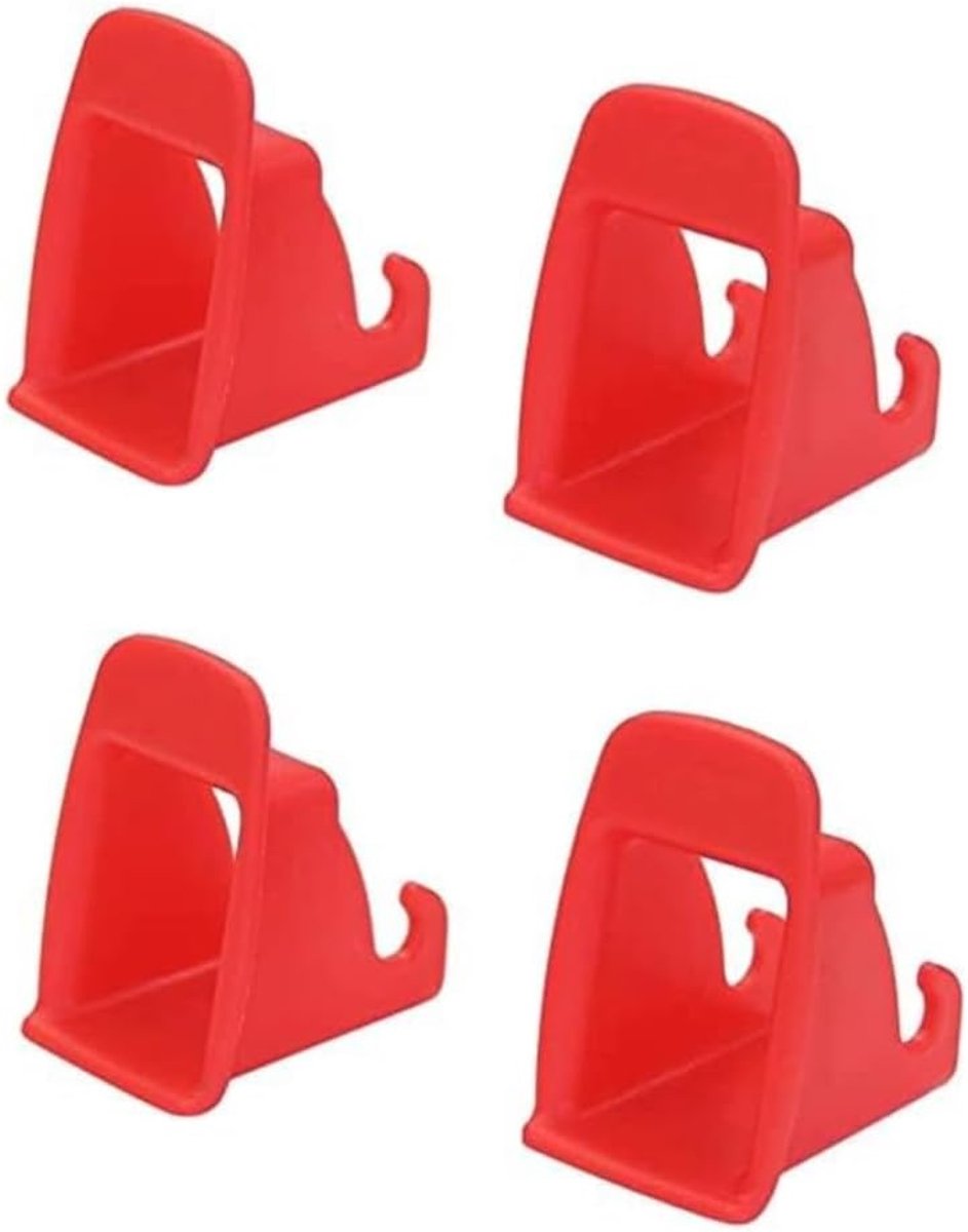4 stuks universele ISOFIX-connectoren, duurzaam ABS-materiaal, eenvoudige installatie, compatibel met de meeste voertuigen, ISOFIX-handleiding voor kinderautostoelen (rood)