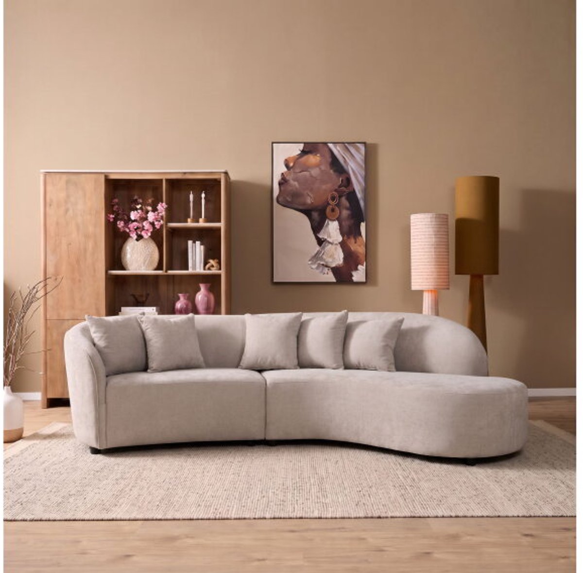 Starfurn - MySofa Novi Hoekbank 3 zits + Lounge R - lichtgrijs