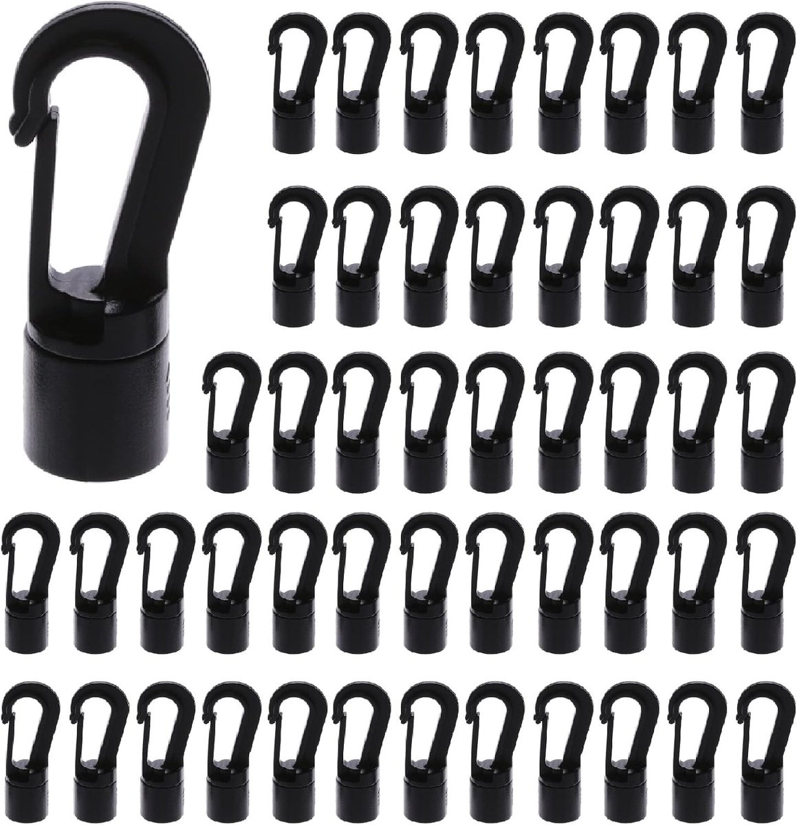 Sterke Open End Haken voor Shock Cord 8mm - Ideaal voor Boot, Kamperen, Fitness en Buitenactiviteiten - 50 Stuks