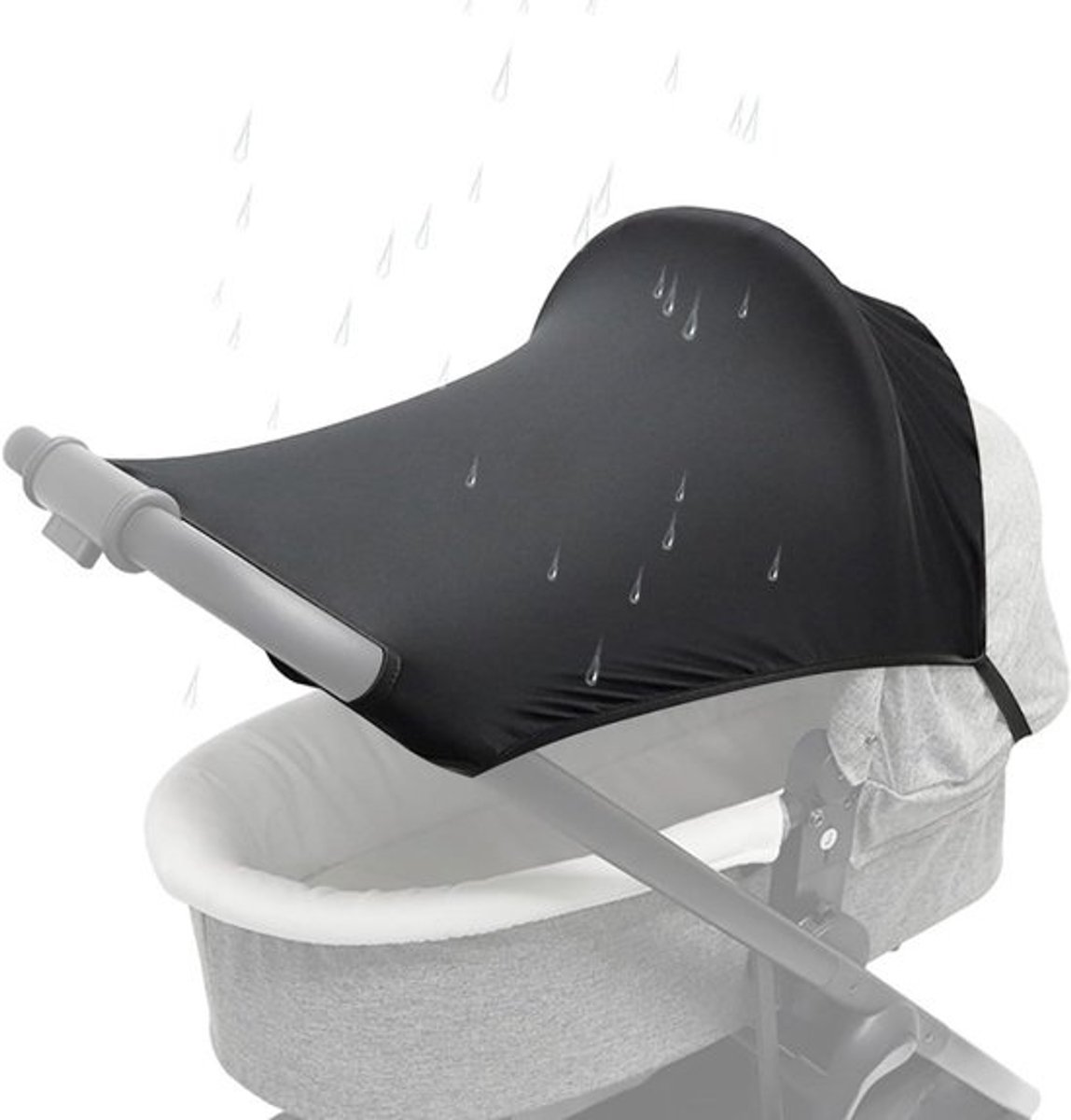 Kinderwagen Parasol - Zonnekap Netstof - Baby Beschermen - UV Bescherming - 23 x 21 x 5 cm - Zwart