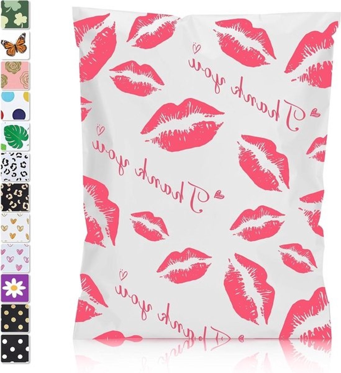 Verzendzakken - Poly mailers Enveloppen - Items verzenden - Zelfklevend en waterdicht - 145x19 inch - 50 stuks - Rode lippen