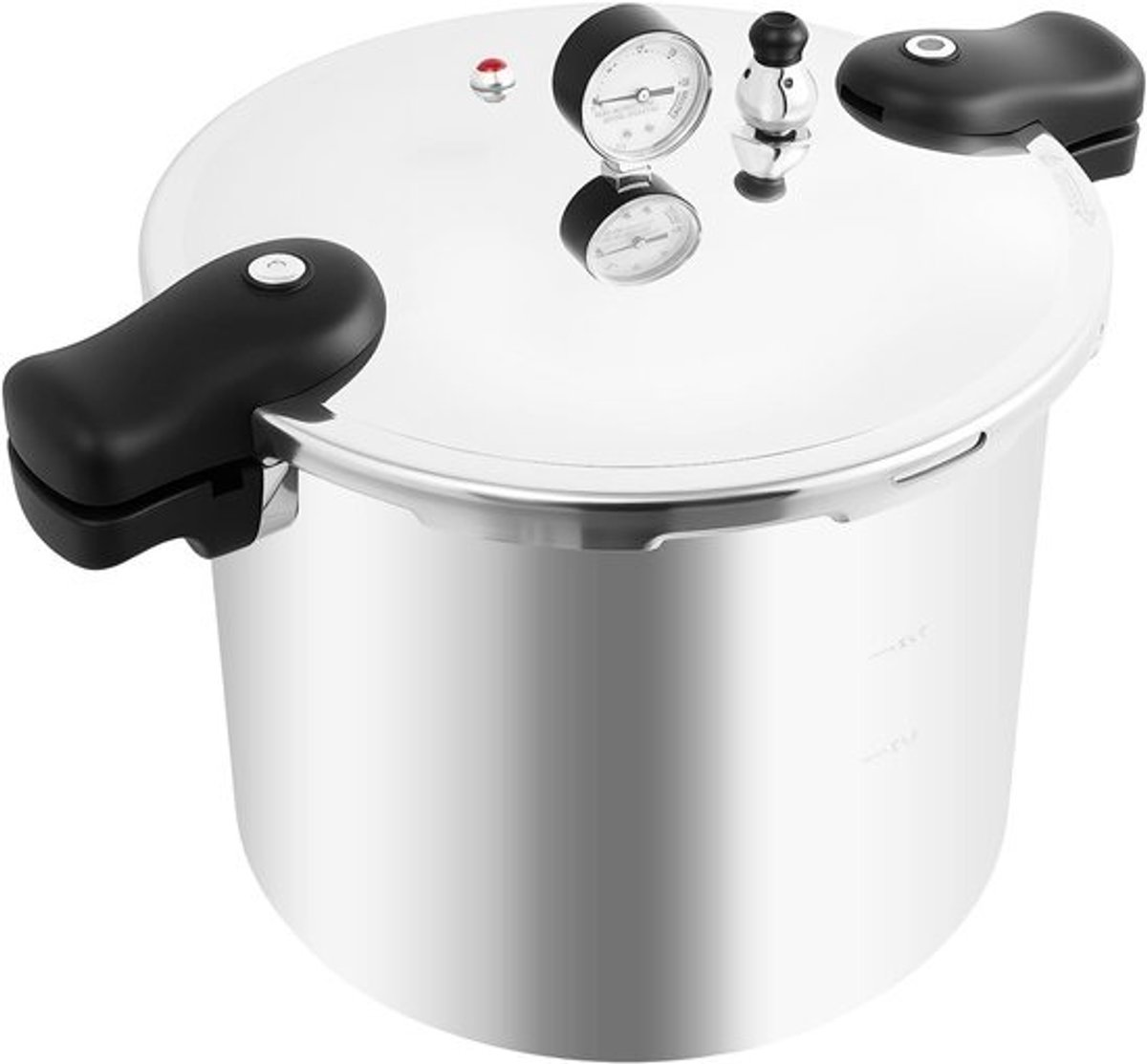 Snelkookpan Aluminium - Stoompan Inmaakpan - Snel Koken - Digitale Manometer - 22 Liter - Zilver