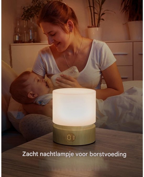 SSTRWGOOD Nachtlicht voor Kinderen - Dimbaar LED Nachtlampje met Timer - 0.3W 3000K Warm Licht - Lang Aanraken voor Dimmen, Dubbelklik voor Ademhalingsslaapmodus - Geschikt voor Slaapkamer en Babykamer - ABS Materiaal - Diameter 82x95mm van SSTRWGOOD — afbeelding 5