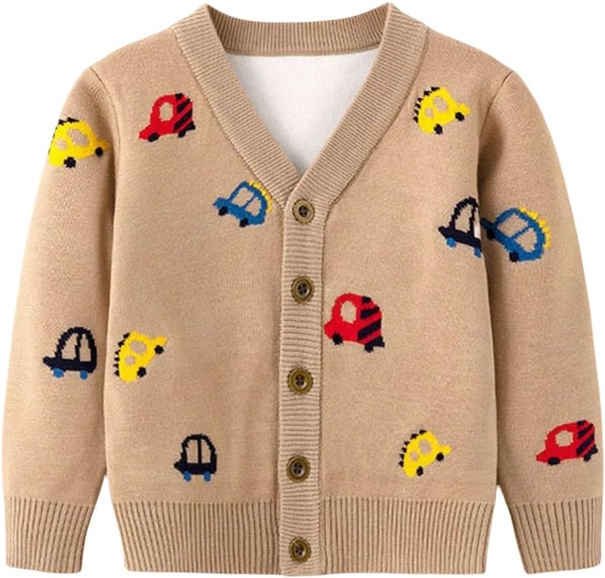 jongens meisjes auto vest trui jongens lange mouwen gebreide V-hals bovenkleding 2-6 jaar jas tops voor herfst winter