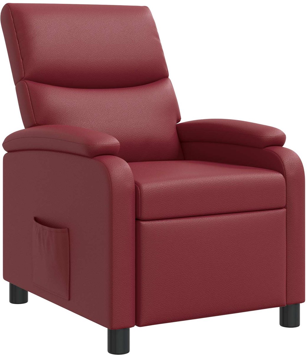 vidaXL Recliner - Wijnrood - Kunstleer
