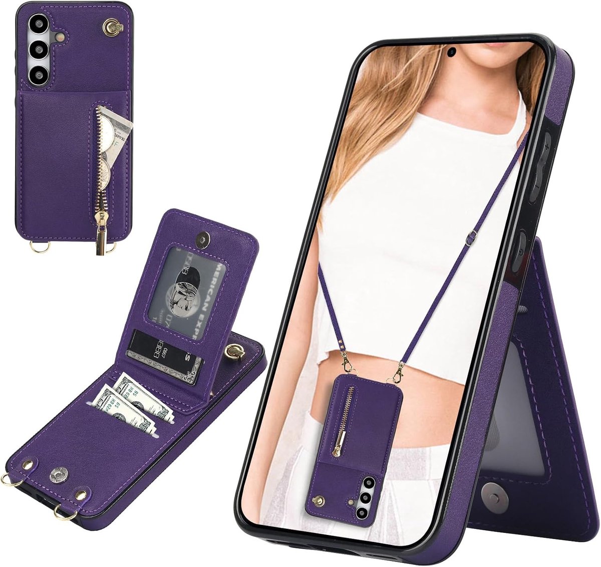 Portemonnee Hoesje voor Samsung Galaxy S24 FE (niet S24) XK Paars