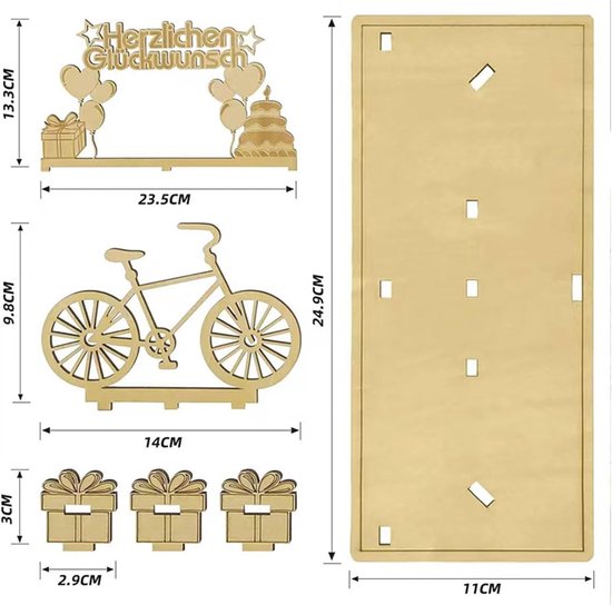 Spaarpot,Cool Fiets Decoratie,Handgemaakte Houten Tafel Decoratie,Fiets Hout Ambachten,Fiets Gift,voor Fietsers Functionele Robuuste Display Decoratie. — afbeelding 2