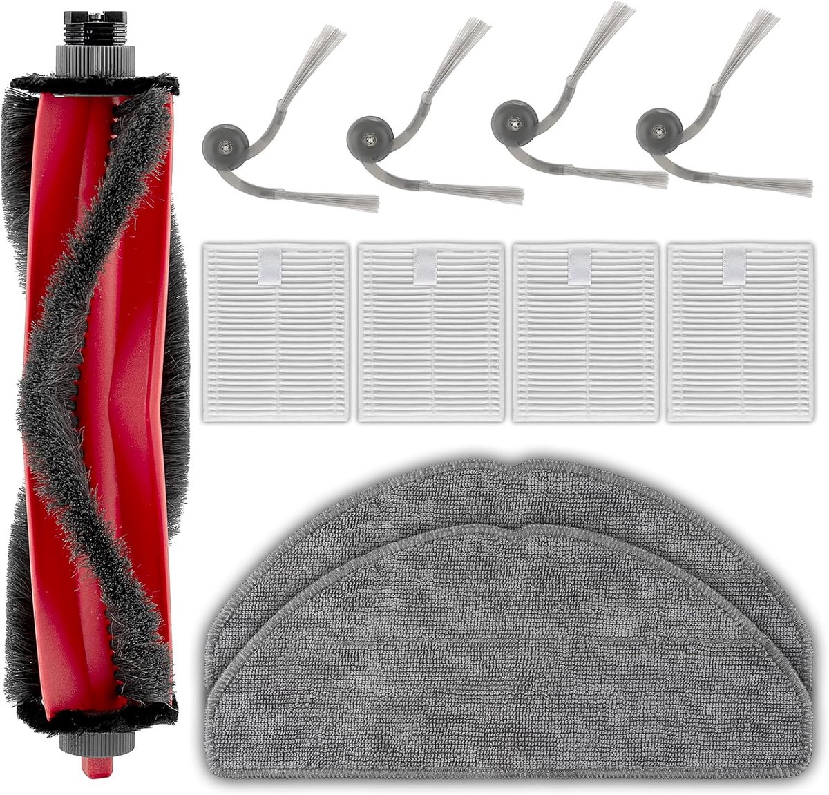 Reserveonderdelen compatibel met Roborock Q7 M5/ Q7 M5+ robotstofzuiger, 1 rolborstel, 4 zijborstels, 4 HEPA-filters, 2 dweilpads, accessoireset