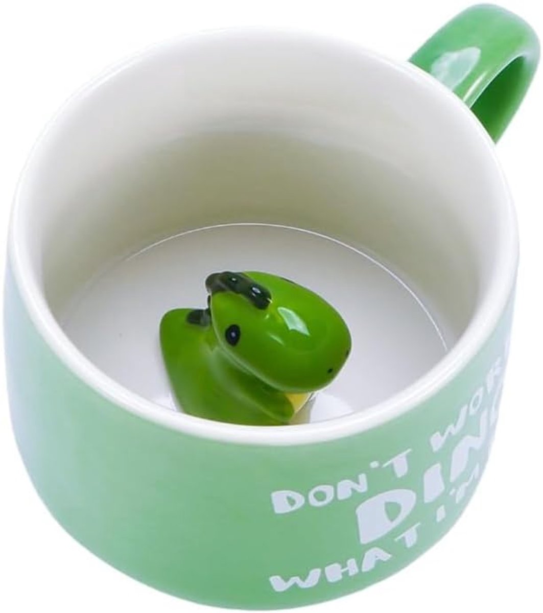 mok, 3D-dino-dierenmok, 350 ml, 3D-dinosaurus, keramiek, koffiemok, theekopjes, 3D-dier, koffie, leuke cadeaus voor vrienden en kinderen, dino-cadeau