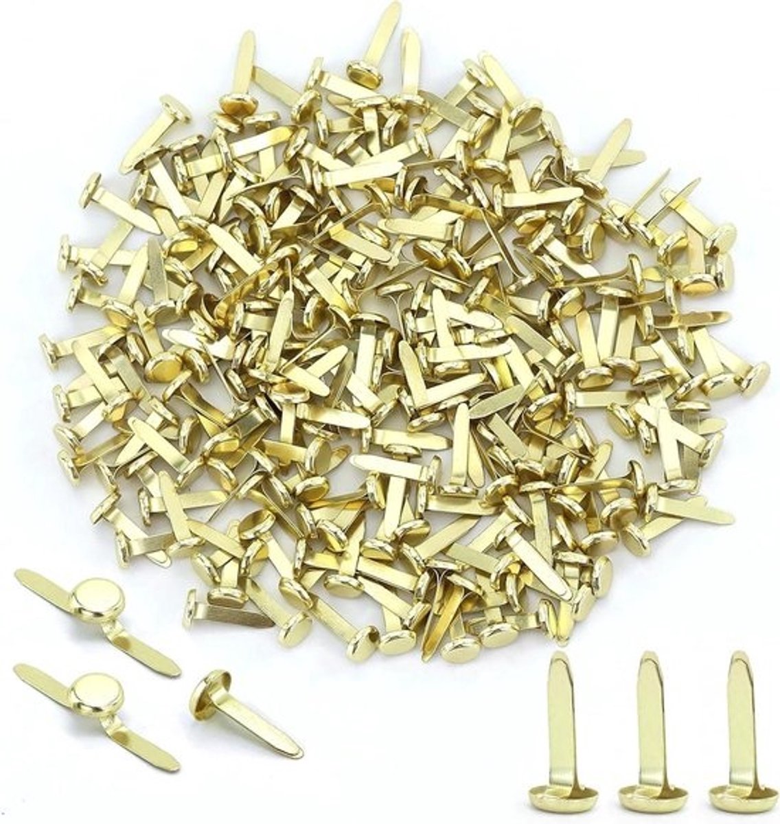 Mini Gouden Pushpins - Scrapbook Clips - Papier Bevestigen - Metalen Ronde Kop - 220 stuks - Goud