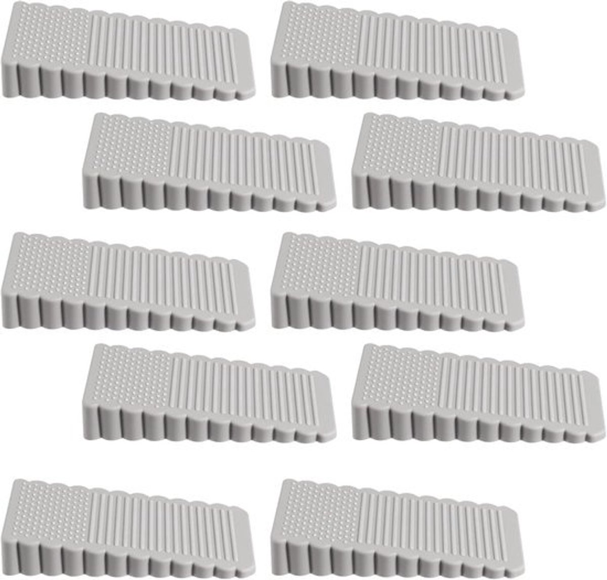 Set van 10 Rubber Deurstoppers - Stapelbare Deurstoppers voor Thuis, School en Commercieel Gebruik (Grijs)