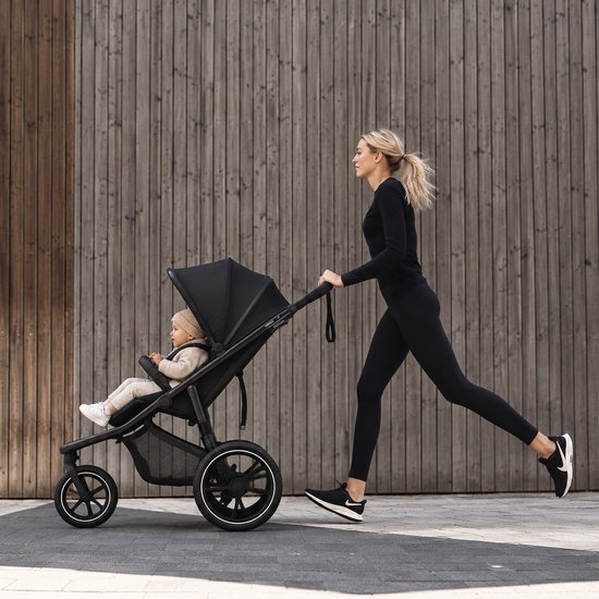 Deryan Luxe Bolt hardloop kinderwagen - Jogging buggy - Runner - Inclusief muggennet en pomp - Zwart van Deryan — afbeelding 5
