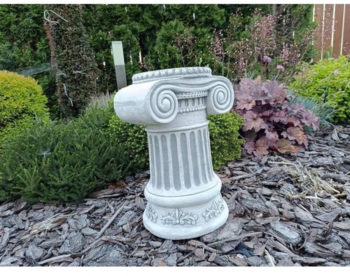 Tuinpilaar Decoratie - Klassieke Zuil - Buitenruimte Verfraaien - Architectonisch Beton - 38 cm Hoog - Grijs