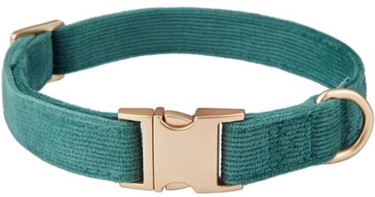 Honden Halsband - Comfortabele Band - Dagelijkse Wandelingen - Zacht Corduroy Materiaal - Maat Groot - Donkergroen