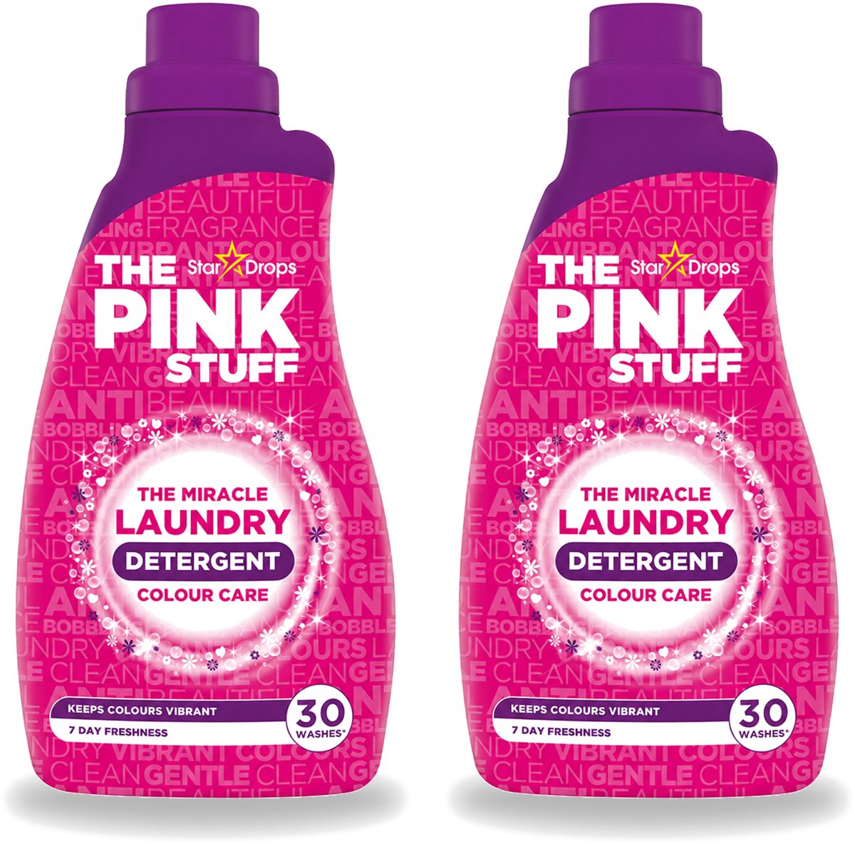 2 x The Pink Stuff - Wasgel - Gekleurde was - Wasmiddel - 30 Wasbeurten - 960ml - Voordeelverpakking - 2 stuks
