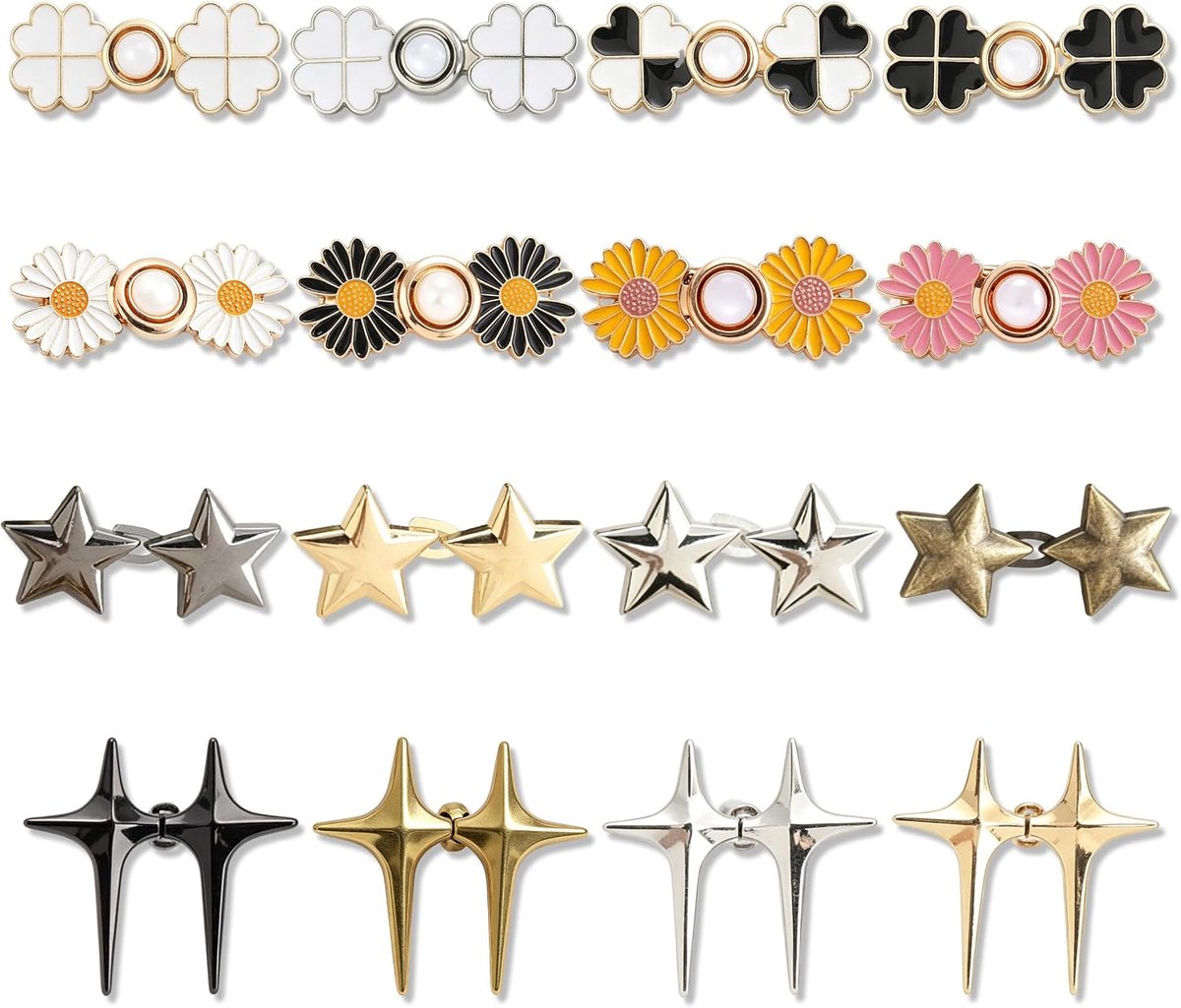 Knopen voor Jeans, Meerkleurige Broekbandversteller Clips voor Taille, Zinklegering Taille Clips voor Broeken zonder Naaien voor Jeans Broeken Rokken en Jurken