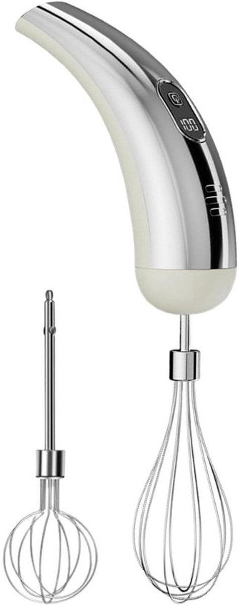 Elektrische Handmixer - Draagbare Garde - Keukenwerk Vereenvoudigen - 5 Instelbare Snelheden - 18 cm - Zilverwit