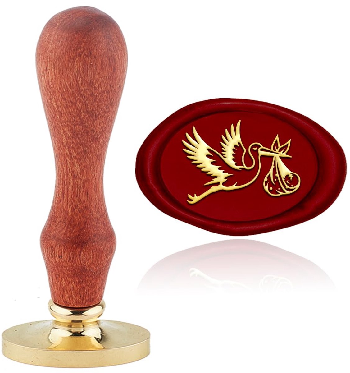 Dailygoods- Waszegel Hart Doodskop - Verwisselbare Zegelkop - 3D Relievo - Messing - Sandelhout Handvat - Gotische Uiterstraling - Zegelstempel