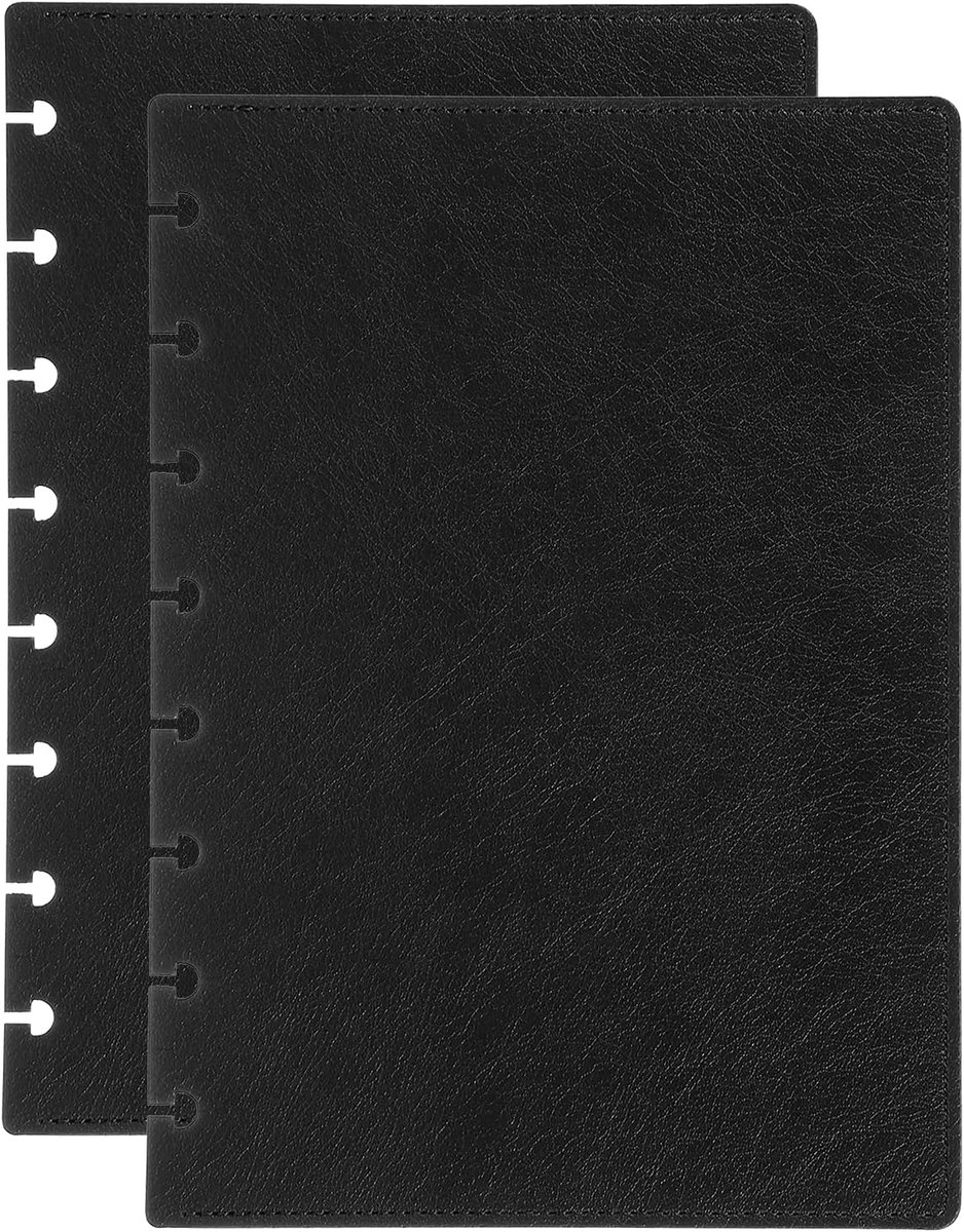 1 Set Zacht Lederen Discbound Notebook Cover, 16 cm x 22 cm A5 Size Disc Planner Cover voor Disc Notebook Kantoor Product, Zwart