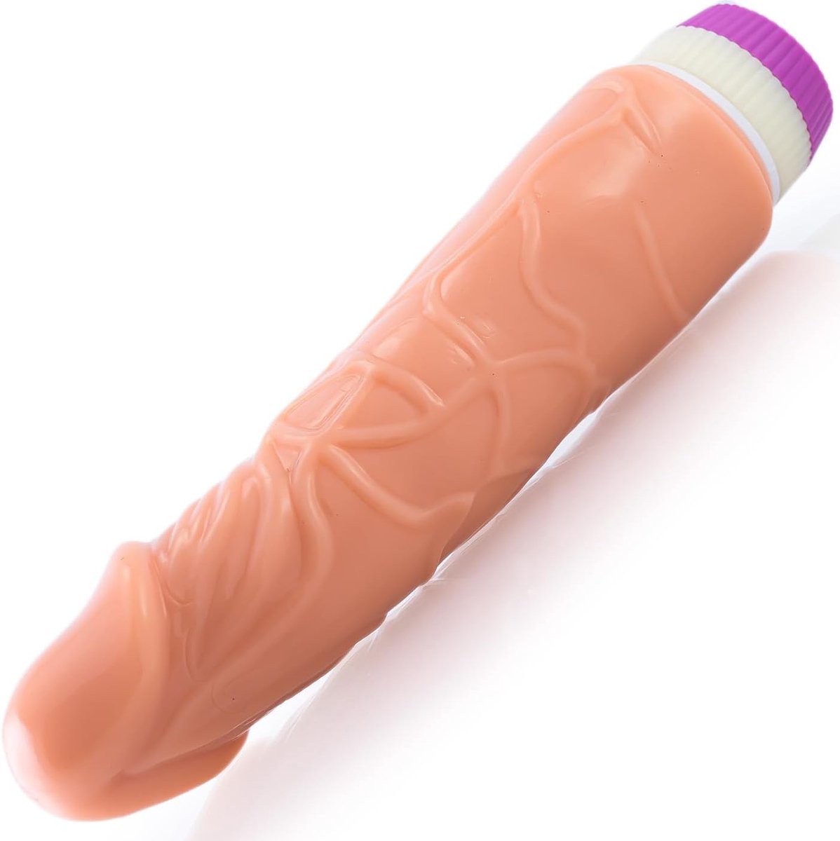 Realistische vibrator dildo 19 cm Ø 4 cm Meerdere snelheden met vibratie Dildo vibrator voor vrouwen Beige Seksspeeltje voor koppels & vrouwen Extreem zacht 2×AA batterij staartdildo gay FOPS D10-2