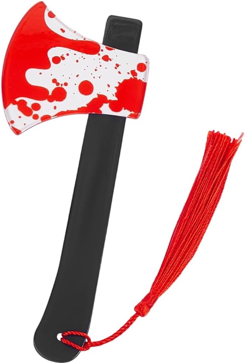 Dailygoods - Bloed Bladwijzer Halloween Boekenlegger met Acryl Bijl