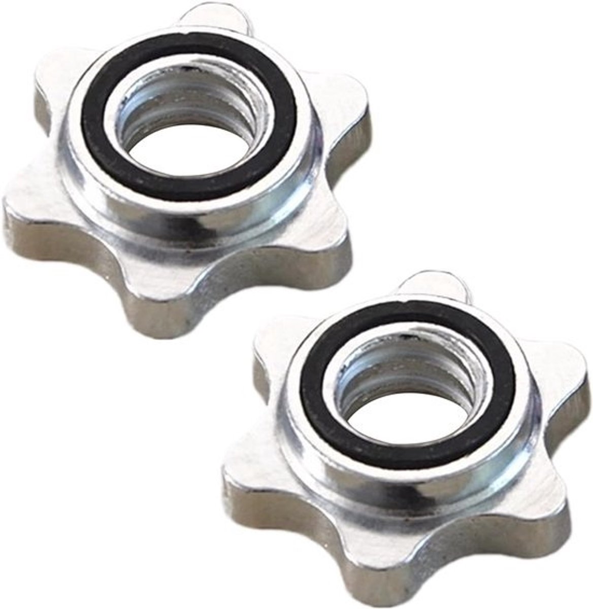 Halterhalsbanden - Gewichtsklemmen Stoppers - Kracht Training - Dubbele Zekering - Binnendiameter 2.4 cm - Zilver