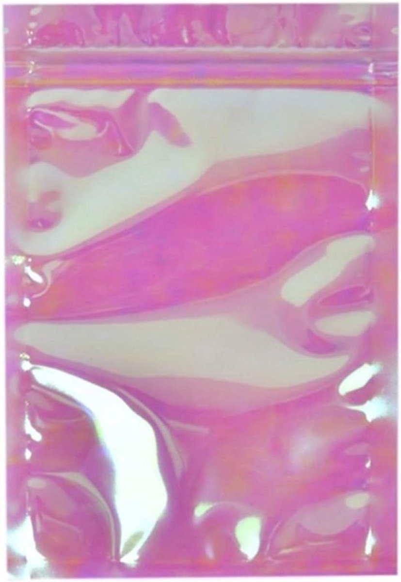 Folie Ziplock Zakjes - Hersluitbare Tasjes - Veilig Opbergen - Scheurbestendig Materiaal - 100 Stuks 10x15cm - Roze Helder